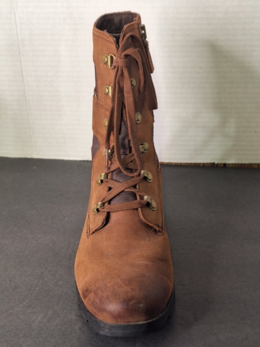 Sorel Women's Waterproof Brown Leather Combat Boots, Zipper & Lace, Size 9 US - Picture 12 of 16